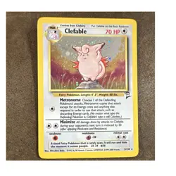 Wizards Pokemon TCG Clefable 5/130 Base Set 2 Holo Rare English 2000 70HP - Image 1