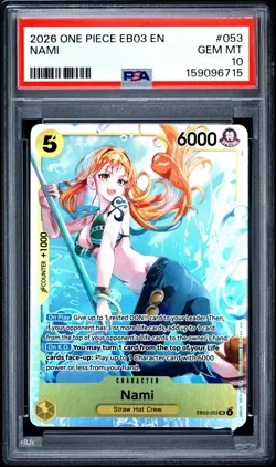 2026 One Piece Eb03-053 Extra Booster English Heroines Edition Nami PSA 10 #053 - Image 1
