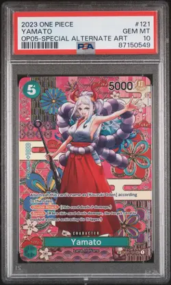 2023 ONE PIECE OP05 AWAKENING OF THE NEW ERA YAMATO SPECIAL ALTERNATE ART PSA 10 - Image 1