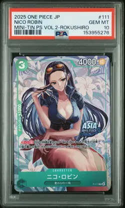 2025 ONE PIECE JAPANESE MINI-TIN PACK SET VOL.2 #111 NICO ROBIN PSA 10 - Image 1