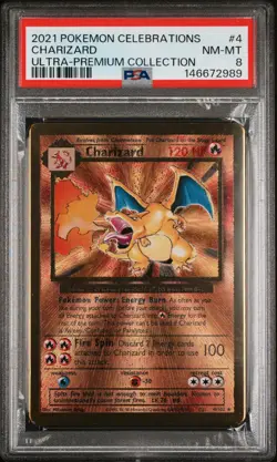 Pokemon Card PSA 8 Metal Charizard 4/102 Celebrations Ultra Premium Collection - Image 1