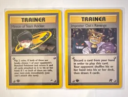 Pokemon TCG Team Rocket 2-Card Trainer Lot 2000 Minion+Imposter Oak 1st Edition - Image 1