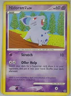 Nidoran 71/111 Regular Common Platinum Rising Rivals Pokemon Card 2009 LP - Image 1