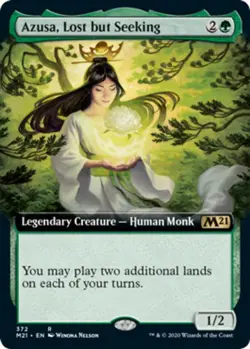 MTG Azusa, Lost but Seeking - Foil - Extended Art, Light Play, English Core Set - Image 1