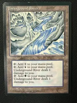 MTG Underground River Ice Age MP Vintage 1995 Magic The Gathering - Image 1