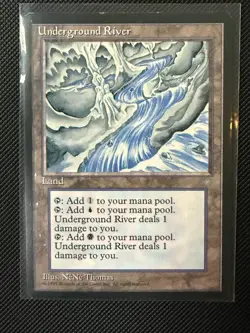 MTG Underground River Ice Age MP Vintage 1995 Magic The Gathering - Image 3