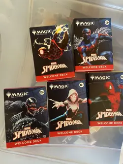Magic the Gathering MTG Spiderman Welcome Decks Complete Set Sealed 2025 Playmat - Image 2