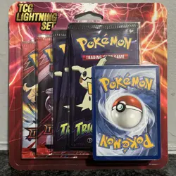 Pokemon TCG Lightning Set 2 Destined Rivals Booster Pack 3 Trick or Treat Packs - Image 1