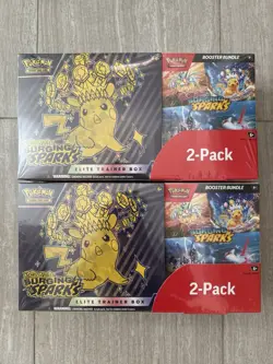 Pokemon Surging Sparks ETB & Booster Bundle Costco 2-Pack Sealed Lot of 2 - Image 1