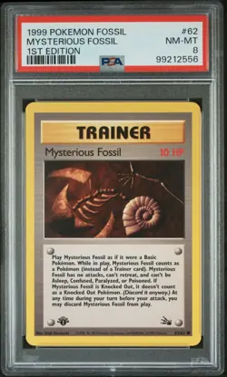 Pokemon Fossil Mysterious Fossil 1st Edition #62 PSA 9 MINT - Image 1