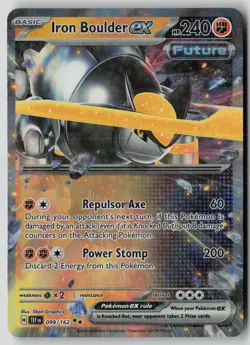 Iron Boulder ex 099/162 Double Rare Temporal Forces Pokemon Holo NM - Image 1