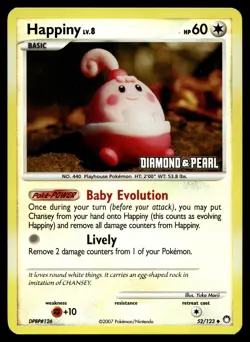 POKEMON HAPPINY BURGER KING PROMOS 52/123 UC REVERSE HOLO NM/M - Image 1