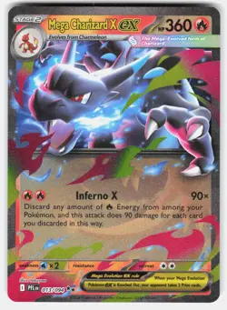 Pokemon tcg ME02: Phantasmal Flames Mega Charizard X ex Near Mint or Better - Image 1