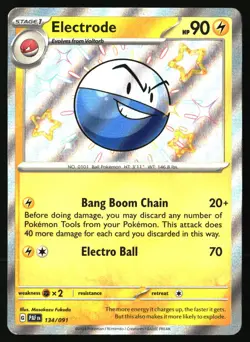 ELECTRODE 134/091 SHINY RARE PALDEAN FATES POKEMON HOLO NEAR MINT - Image 1