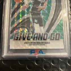 2023 PANINI MOSAIC VICTOR WEMBANYAMA #12 GIVE AND GO GREEN Prizm PSA 10 - SPURS - Image 4