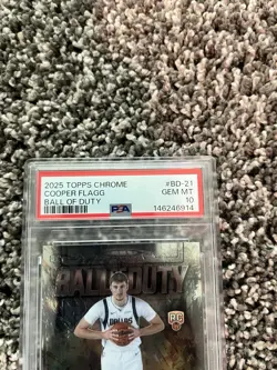 2025-26 Topps Chrome - Ball of Duty Cooper Flagg #BD-21 (RC) PSA 10 - Image 3