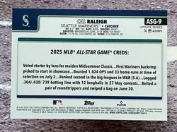Cal Raleigh 2025 Topps Update All-Star Game Rainbow Foil Seattle Mariners #ASG-9 - Image 2