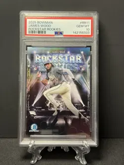 2025 Bowman - James Wood - Rockstar Rookies #RR11 (RC) PSA 10 GEM MINT - Image 1
