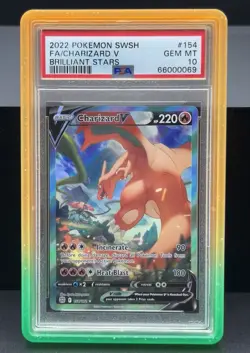 2022 Pokemon Brilliant Stars Charizard V Full Art #154/172 – PSA 10 GEM MINT - Image 3