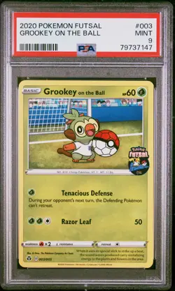 2020 POKEMON FUTSAL #003 GROOKEY ON THE BALL PSA 9 - Image 1