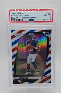 2024 Prizm - Rookies Caleb Williams #301 Red White & Blue Prizm (RC) PSA 8 - Image 1