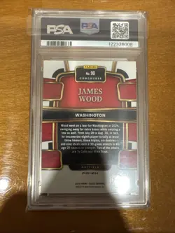 2024 Panini Select - Concourse James Wood #90 Silver Prizm (RC) Psa 10 - Image 2