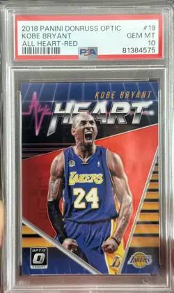 2018-19 Donruss Optic All Heart Red Kobe Bryant #83/99 (PSA 10) - Image 1