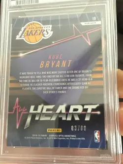 2018-19 Donruss Optic All Heart Red Kobe Bryant #83/99 (PSA 10) - Image 2
