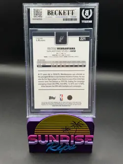 2025-26 Topps Chrome Basketball Refractor #221 Victor Wembanyama Spurs BGS 9 - Image 2
