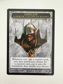 Garruk Caller of Beasts Emblem Token MTG Magic the Gathering Card NM Mint M14 - Image 1