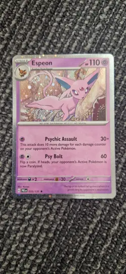 Pokemon Prismatic Evolutions | ESPEON | 033/131 | Cosmos Holo Costco SWIRL - Image 1