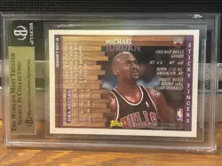 1996-97 Topps Season's Best Michael Jordan Sticky Fingers BGS 9.5 GEM in Display - Image 2
