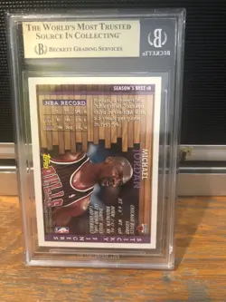 1996-97 Topps Season's Best Michael Jordan Sticky Fingers BGS 9.5 GEM in Display - Image 3