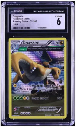2015 😺 CGC 6 Dragonite Pokemon Roaring Skies Holo 52/108 - Image 1