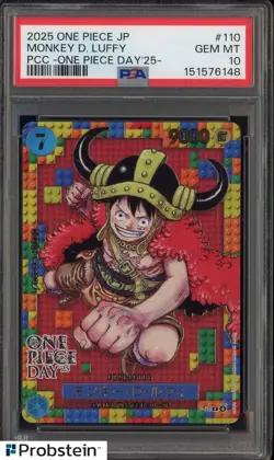 #4 2025 One Piece JP PCC One Piece Day '25 #110 Monkey D. Luffy PSA 10 GEM MINT - Image 1