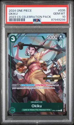 PSA 10 Okiku One Piece Championship 2023 Celebration Pack OP01-035 - Image 1