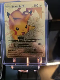 Pokemon TCG Pikachu V Gold Foil Fan Art Card 043/185 - Image 1