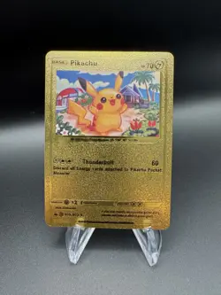 Pikachu Thunderbolt Gold Foil Card - Image 1