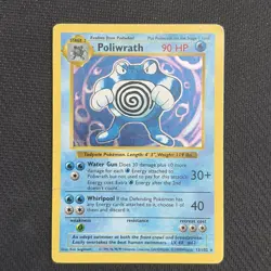 Poliwrath - 13/102 - Pokemon Base Set Shadowless Holo Rare Card WOTC MP - Image 1