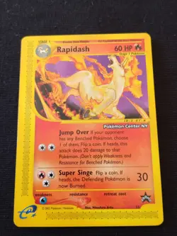 Pokemon Card Rapidash Pokemon Center NY Promo Black Star #51 WOTC 2002 NM - Image 1