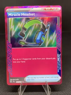 Pokemon TCG Miracle Headset Trainer Card 183/191 Surging Sparks Ace Spec Mint - Image 1