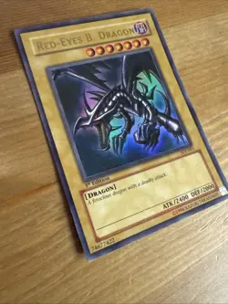 Yu-Gi-Oh! TCG Red-Eyes Black Dragon SDJ-001 Vintage Holo Rare Card 1996 - Image 2