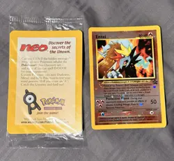 SEALED New Entei 34 Black Star 2001 Movie Promo Reverse Holo Neo Pokemon Card - Image 1