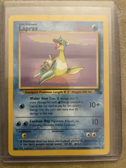 Lapras 25/62 Fossil Unlimited Non Holo Rare WotC 1999 Vintage Pokemon TCG Card - Image 1
