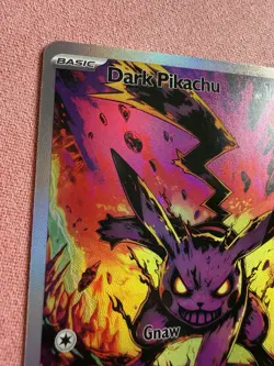 Dark Pikachu DIY ACG Pokemon Anime Art Card Custom - Image 3