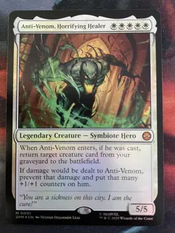 MTG Anti-Venom, Horrifying Healer Foil Magic Card Marvel Spider Man Mythic - Image 1