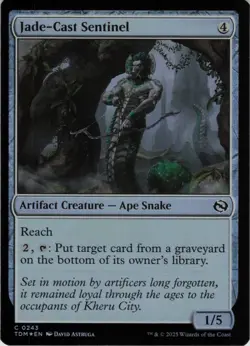 Jade-Cast Sentinel C Tarkir: Dragonstorm 243 NM Foil MTG - Image 1