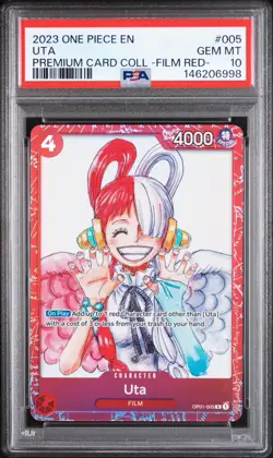 2023 ONE PIECE PREMIUM CARD COLLECTION -ONE PIECE FILM RED- #005 UTA PSA 10 - Image 1