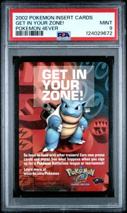 2002 Pokemon Insert Cards "Get In Your Zone!" Pokemon 4Ever Movie Promo PSA 9 - Image 1