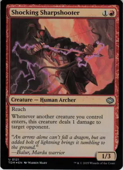 Shocking Sharpshooter U Tarkir: Dragonstorm 121 NM Foil MTG - Image 1